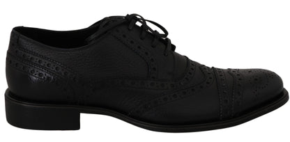 Dolce & Gabbana Elegant Dark Blue Wingtip Derby Dress Shoes - Sandy Store ByNet