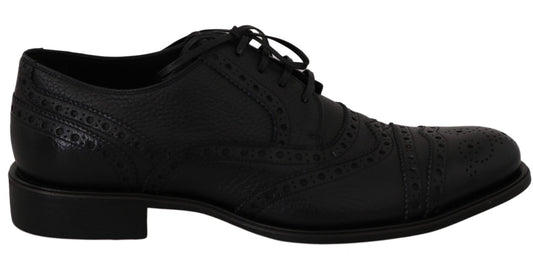 Dolce & Gabbana Elegant Dark Blue Wingtip Derby Dress Shoes - Sandy Store ByNet