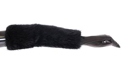 Dolce & Gabbana Elegant Elbow - Length Beaver Fur Gloves - Sandy Store ByNet