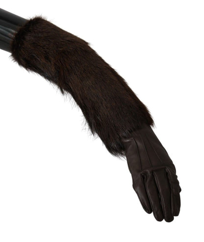 Dolce & Gabbana Elegant Elbow Length Leather Gloves - Sandy Store ByNet
