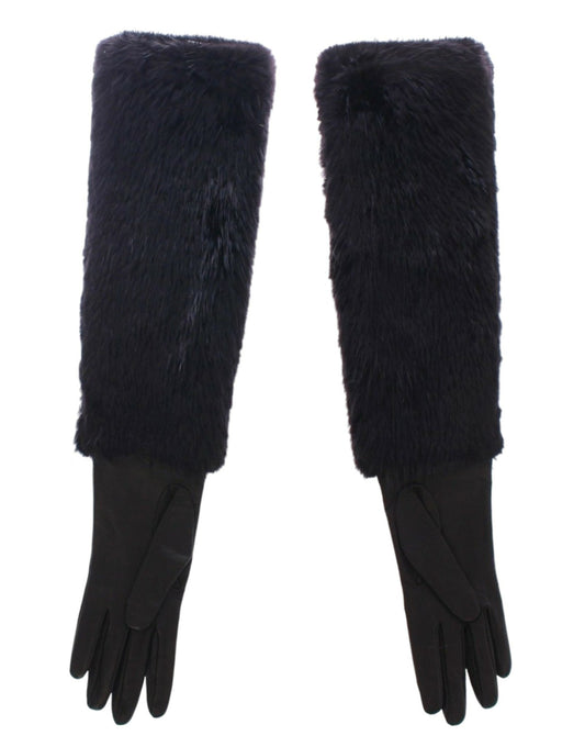 Dolce & Gabbana Elegant Elbow Length Leather Gloves - Sandy Store ByNet