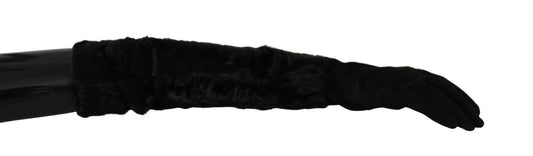 Dolce & Gabbana Elegant Elbow Length Suede Gloves - Sandy Store ByNet