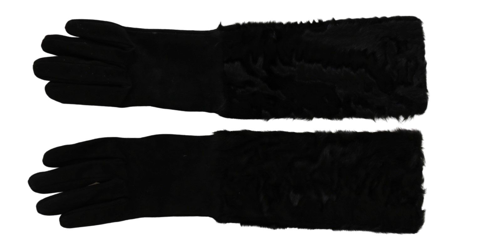 Dolce & Gabbana Elegant Elbow Length Suede Gloves - Sandy Store ByNet
