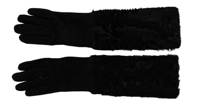 Dolce & Gabbana Elegant Elbow Length Suede Gloves - Sandy Store ByNet
