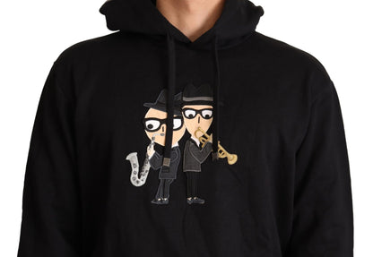 Dolce & Gabbana Elegant Embroidered Black Cotton Sweater - Sandy Store ByNet
