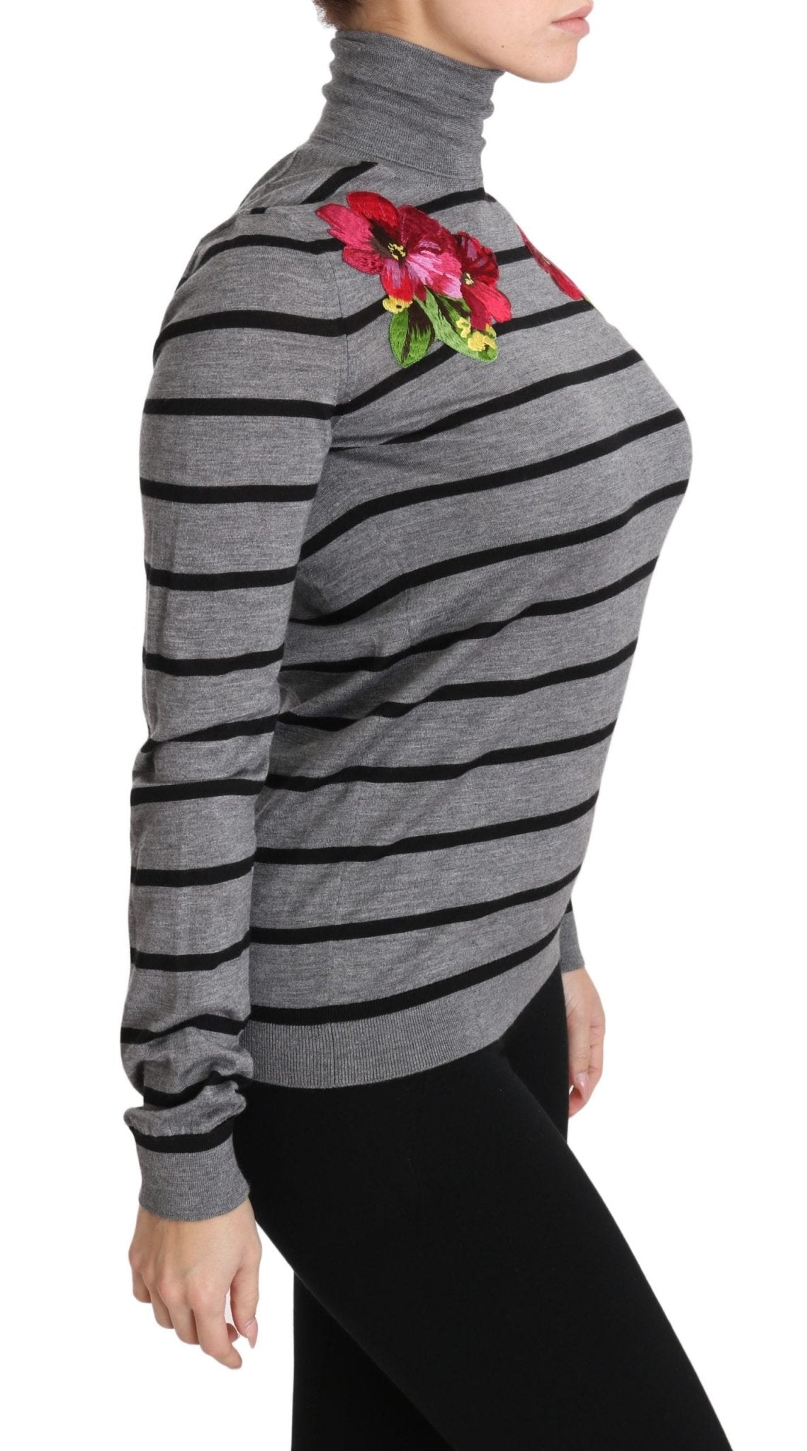 Dolce & Gabbana Elegant Embroidered Cashmere - Silk Sweater - Sandy Store ByNet