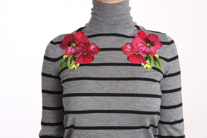Dolce & Gabbana Elegant Embroidered Cashmere - Silk Sweater - Sandy Store ByNet