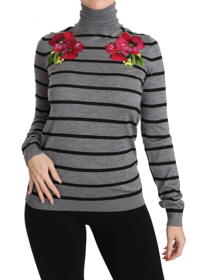 Dolce & Gabbana Elegant Embroidered Cashmere - Silk Sweater - Sandy Store ByNet