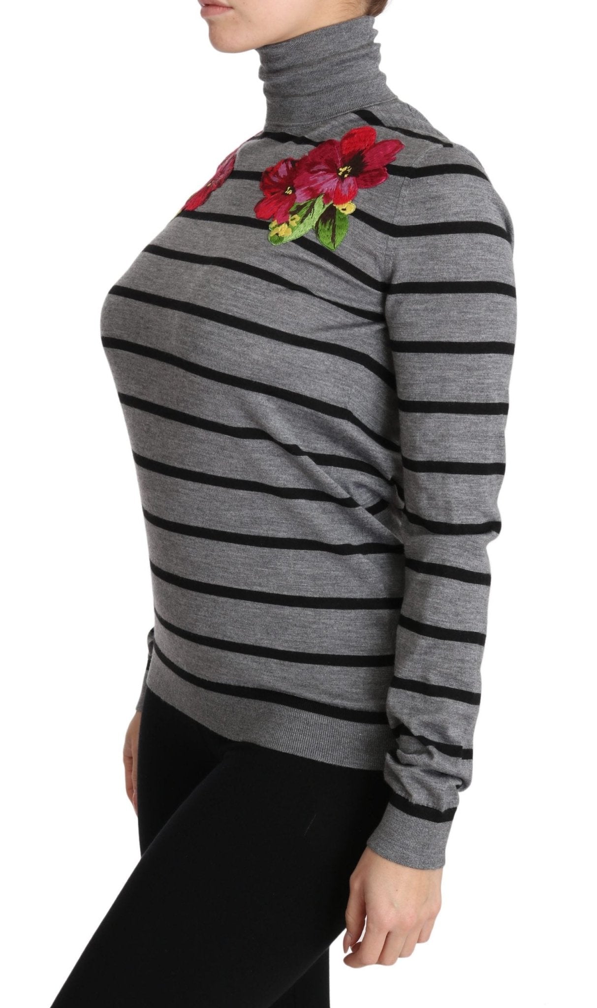 Dolce & Gabbana Elegant Embroidered Cashmere - Silk Sweater - Sandy Store ByNet