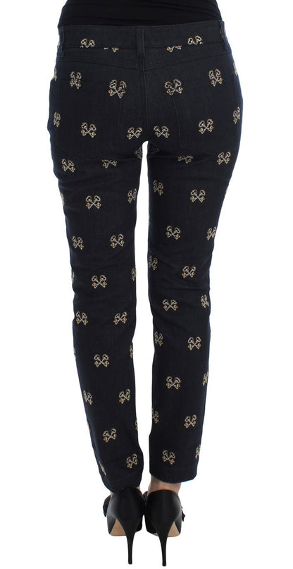 Dolce & Gabbana Elegant Embroidered Slim Fit Denim Jeans - Sandy Store ByNet