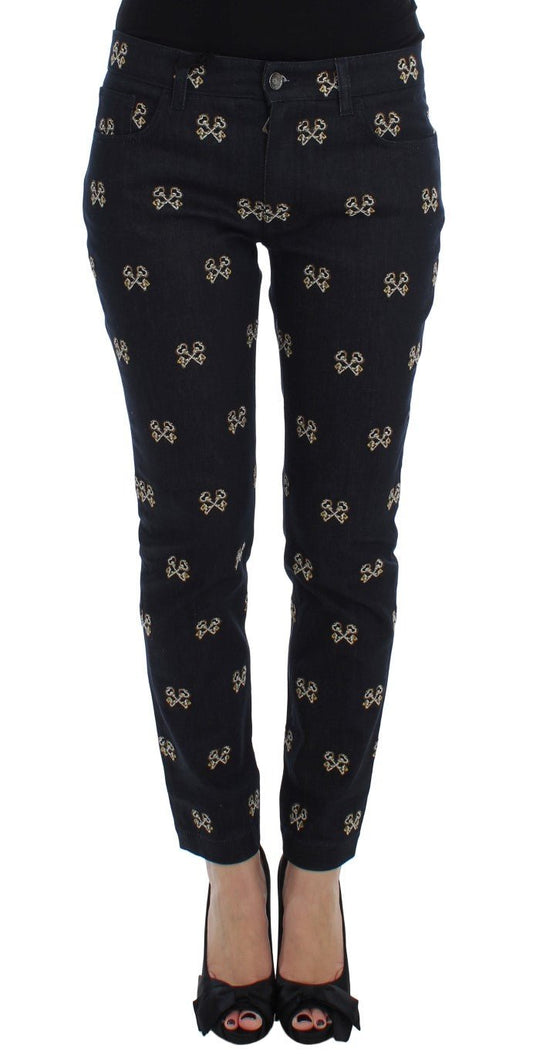 Dolce & Gabbana Elegant Embroidered Slim Fit Denim Jeans - Sandy Store ByNet