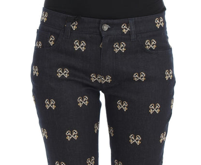 Dolce & Gabbana Elegant Embroidered Slim Fit Denim Jeans - Sandy Store ByNet