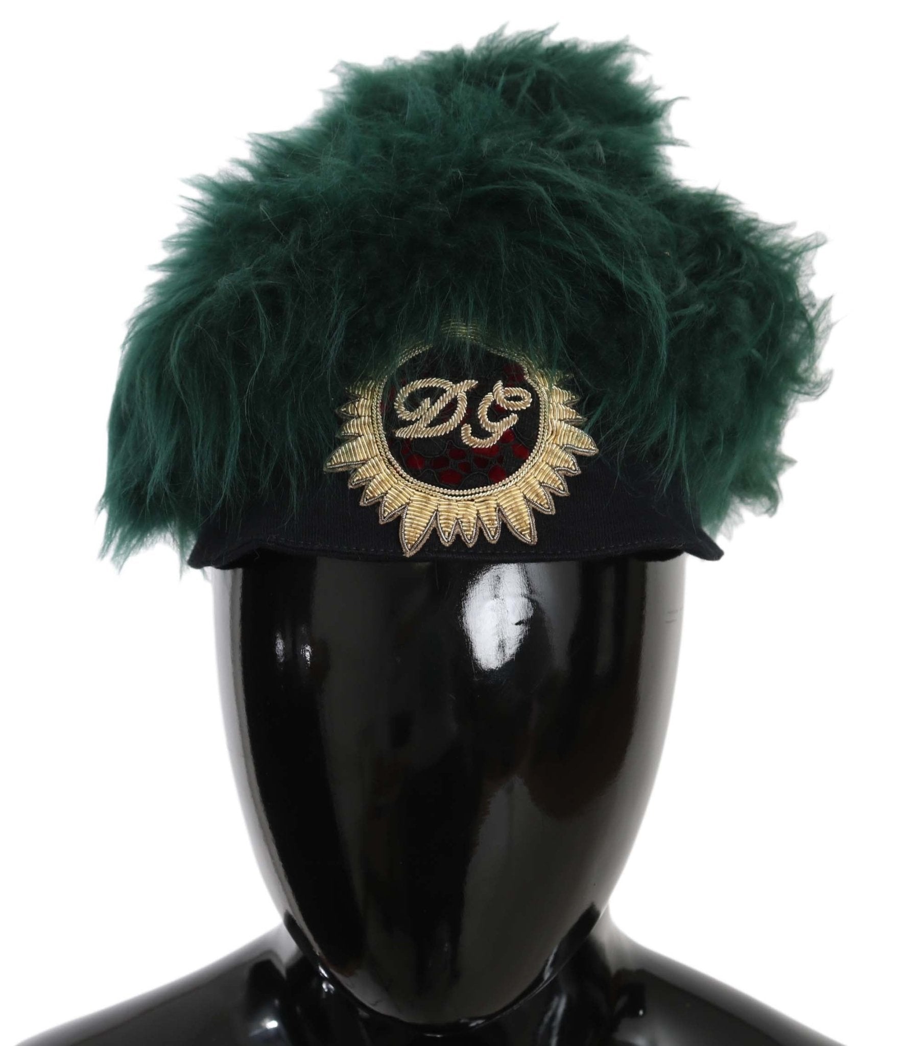 Dolce & Gabbana Elegant Emerald Cashmere Cloche Cap - Sandy Store ByNet