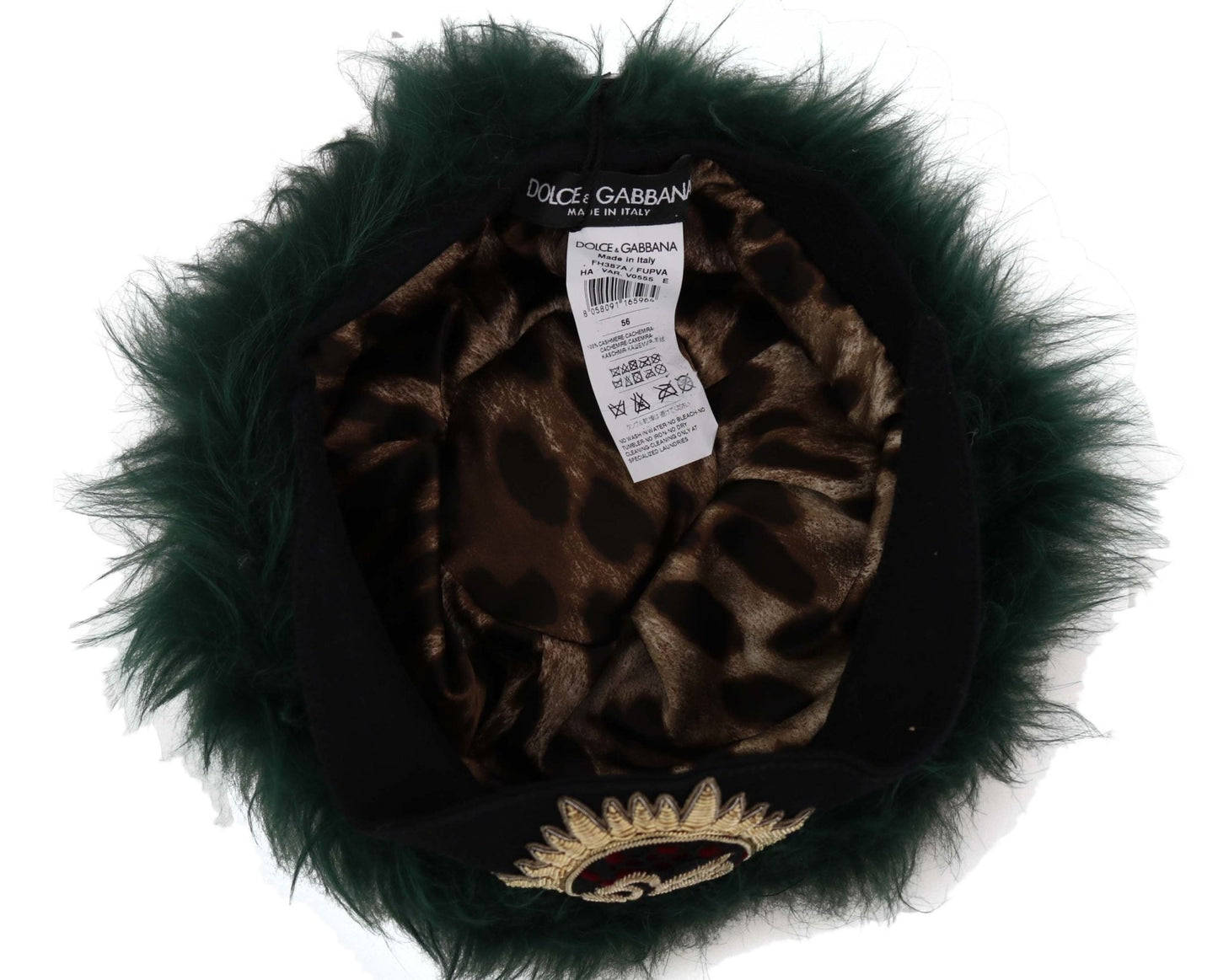 Dolce & Gabbana Elegant Emerald Cashmere Cloche Cap - Sandy Store ByNet