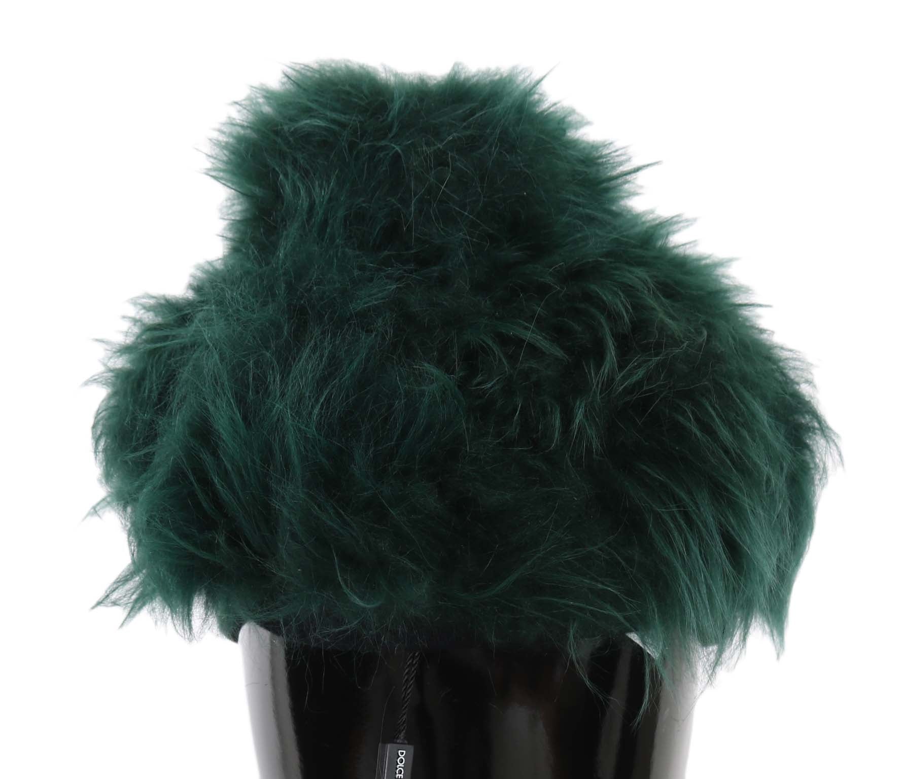 Dolce & Gabbana Elegant Emerald Cashmere Cloche Cap - Sandy Store ByNet