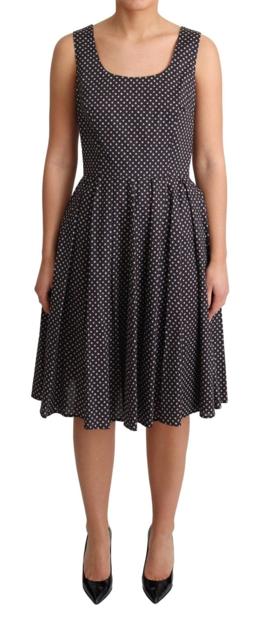 Dolce & Gabbana Elegant Floral A - Line Sleeveless Dress - Sandy Store ByNet