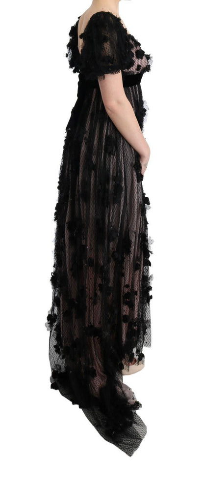Dolce & Gabbana Elegant Floral Applique Full Length Dress - Sandy Store ByNet