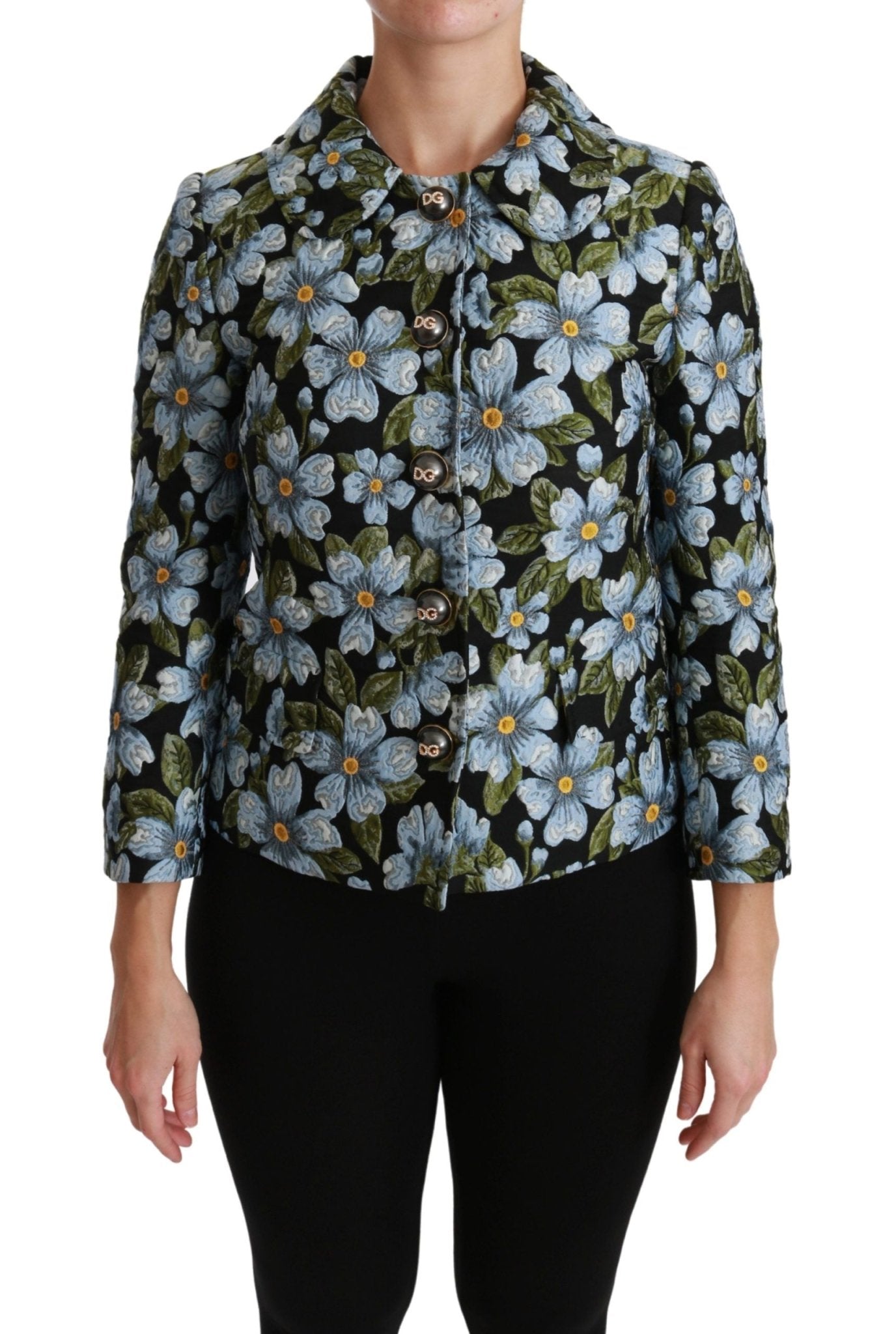 Dolce & Gabbana Elegant Floral Brocade Blazer Coat Jacket - Sandy Store ByNet