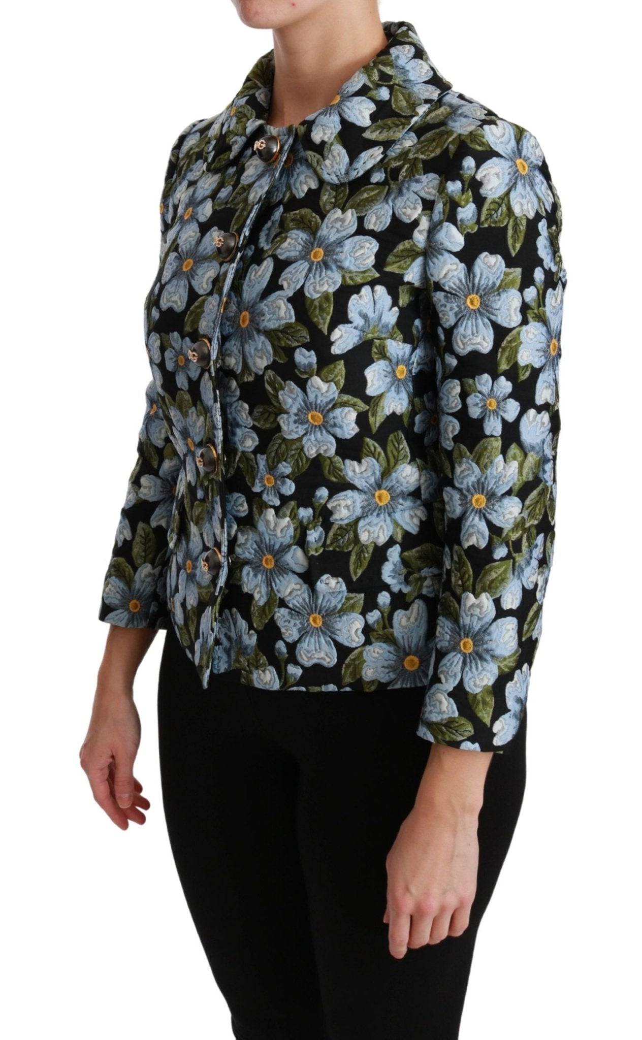 Dolce & Gabbana Elegant Floral Brocade Blazer Coat Jacket - Sandy Store ByNet