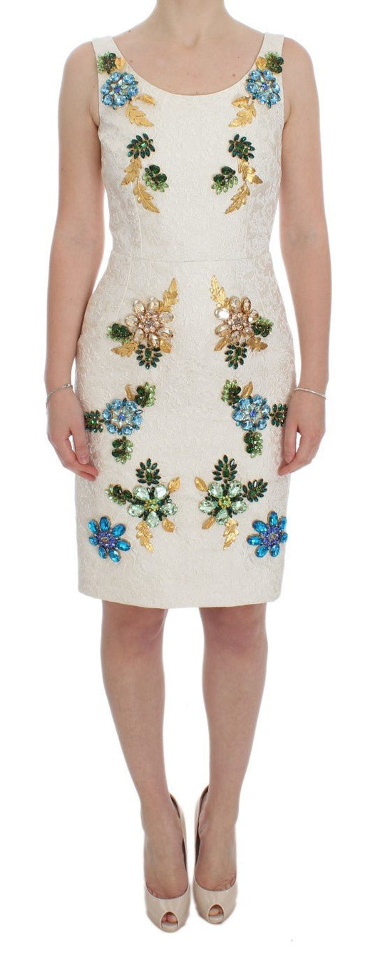 Dolce & Gabbana Elegant Floral Brocade Sheath Dress - Sandy Store ByNet