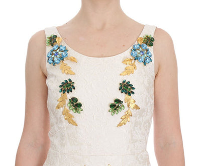Dolce & Gabbana Elegant Floral Brocade Sheath Dress - Sandy Store ByNet