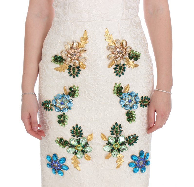 Dolce & Gabbana Elegant Floral Brocade Sheath Dress - Sandy Store ByNet