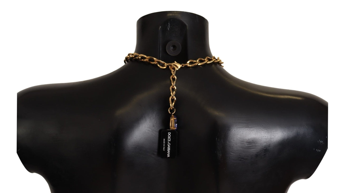 Dolce & Gabbana Elegant Floral Crystal Statement Necklace - Sandy Store ByNet