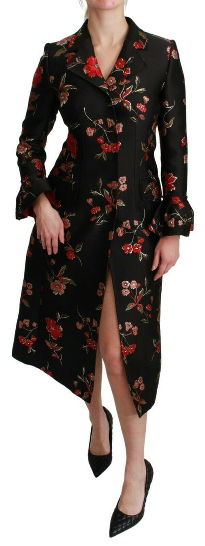 Dolce & Gabbana Elegant Floral Embroidered Trench Coat - Sandy Store ByNet