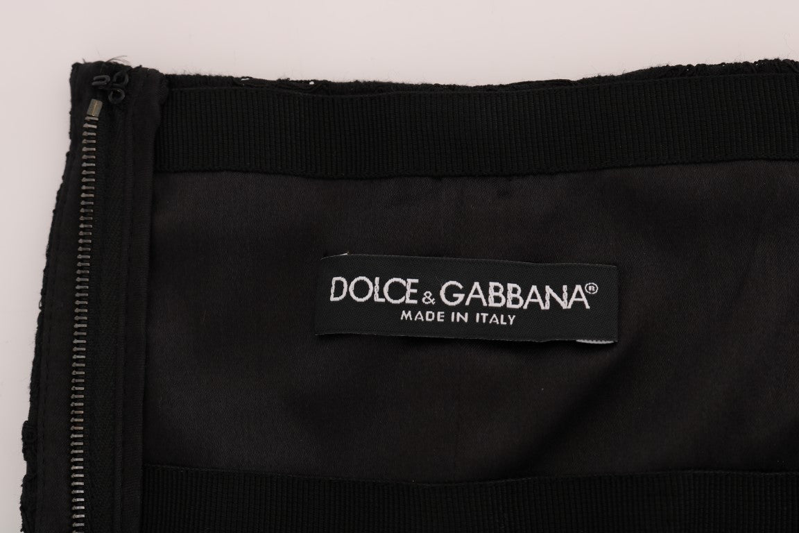Dolce & Gabbana Elegant Floral Lace A - Line Mini Skirt - Sandy Store ByNet