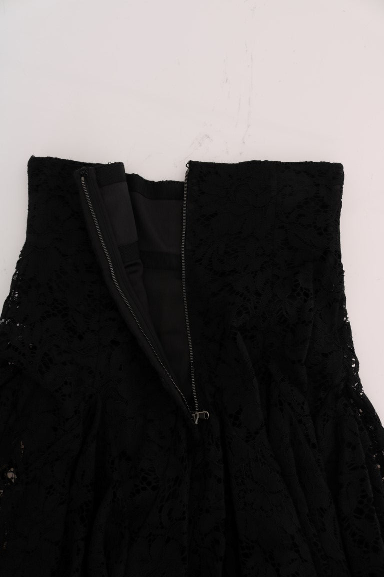 Dolce & Gabbana Elegant Floral Lace A - Line Mini Skirt - Sandy Store ByNet