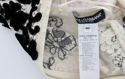 Dolce & Gabbana Elegant Floral Lace Cap Sleeve Maxi Dress - Sandy Store ByNet