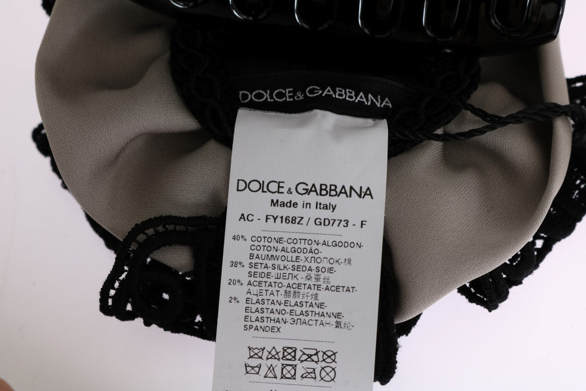 Dolce & Gabbana Elegant Floral Lace Hair Claw - Sandy Store ByNet