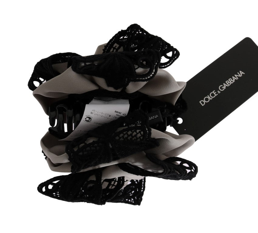 Dolce & Gabbana Elegant Floral Lace Hair Claw - Sandy Store ByNet
