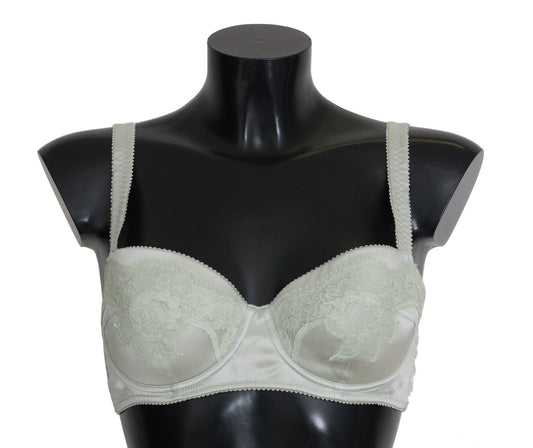 Dolce & Gabbana Elegant Floral Lace Silk Bra - Sandy Store ByNet