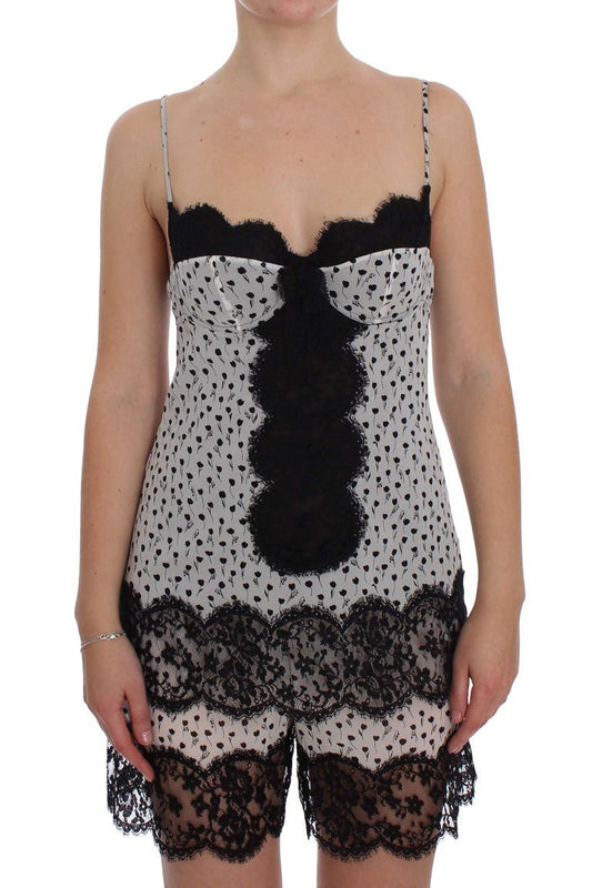 Dolce & Gabbana Elegant Floral Lace Silk Chemise - Sandy Store ByNet
