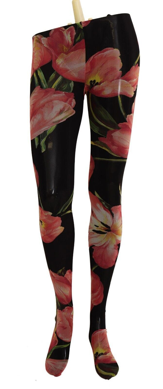 Dolce & Gabbana Elegant Floral Micro Mesh Tights - Sandy Store ByNet