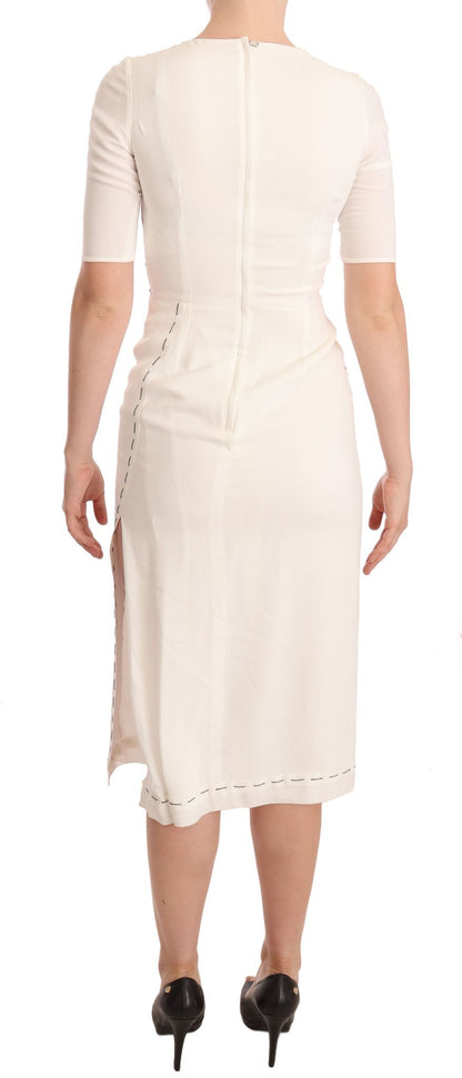 Dolce & Gabbana Elegant Floral Midi Bodycon Dress - Sandy Store ByNet