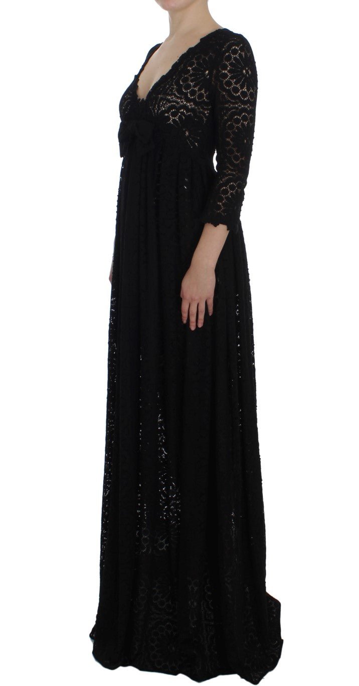 Dolce & Gabbana Elegant Floral Ricamo Maxi Dress - Sandy Store ByNet