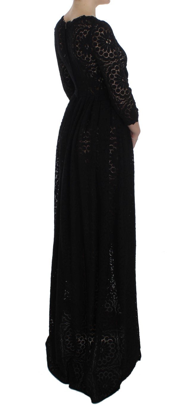 Dolce & Gabbana Elegant Floral Ricamo Maxi Dress - Sandy Store ByNet