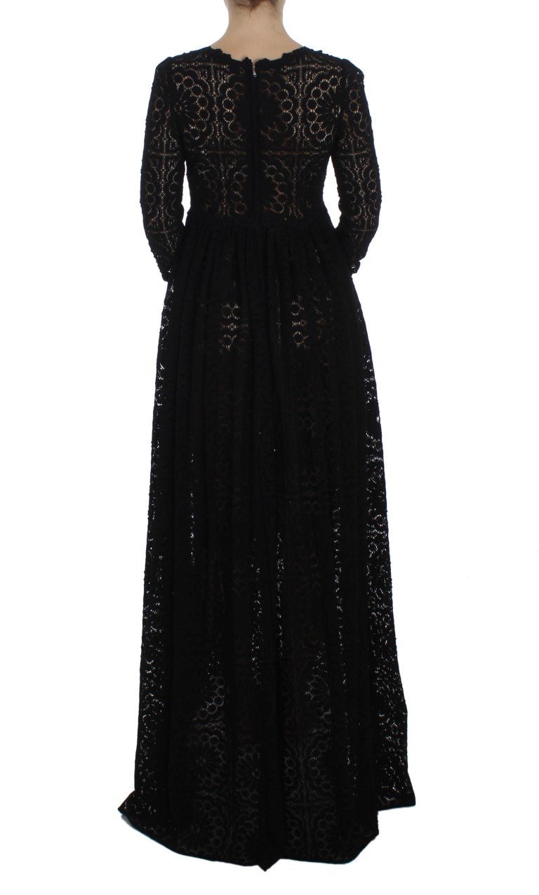 Dolce & Gabbana Elegant Floral Ricamo Maxi Dress - Sandy Store ByNet