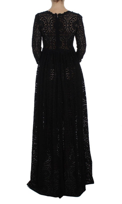 Dolce & Gabbana Elegant Floral Ricamo Maxi Dress - Sandy Store ByNet