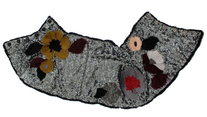 Dolce & Gabbana Elegant Floral Sequined Fur Scarf - Sandy Store ByNet