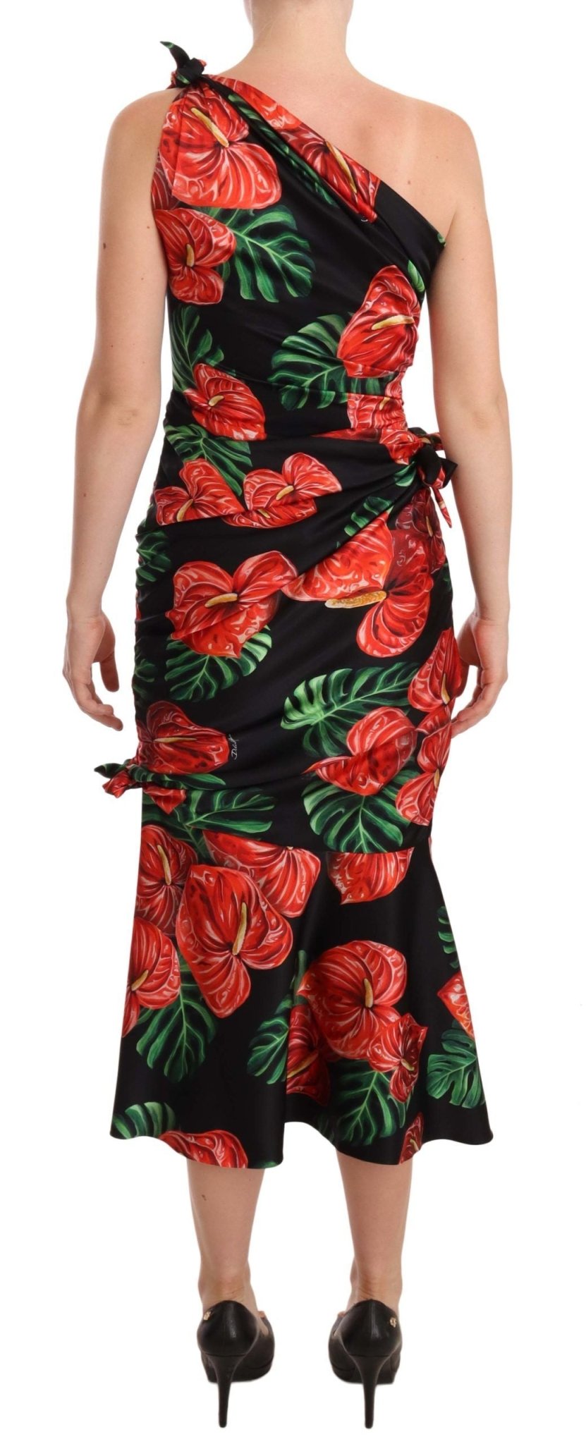 Dolce & Gabbana Elegant Floral Silk Draped Dress - Sandy Store ByNet