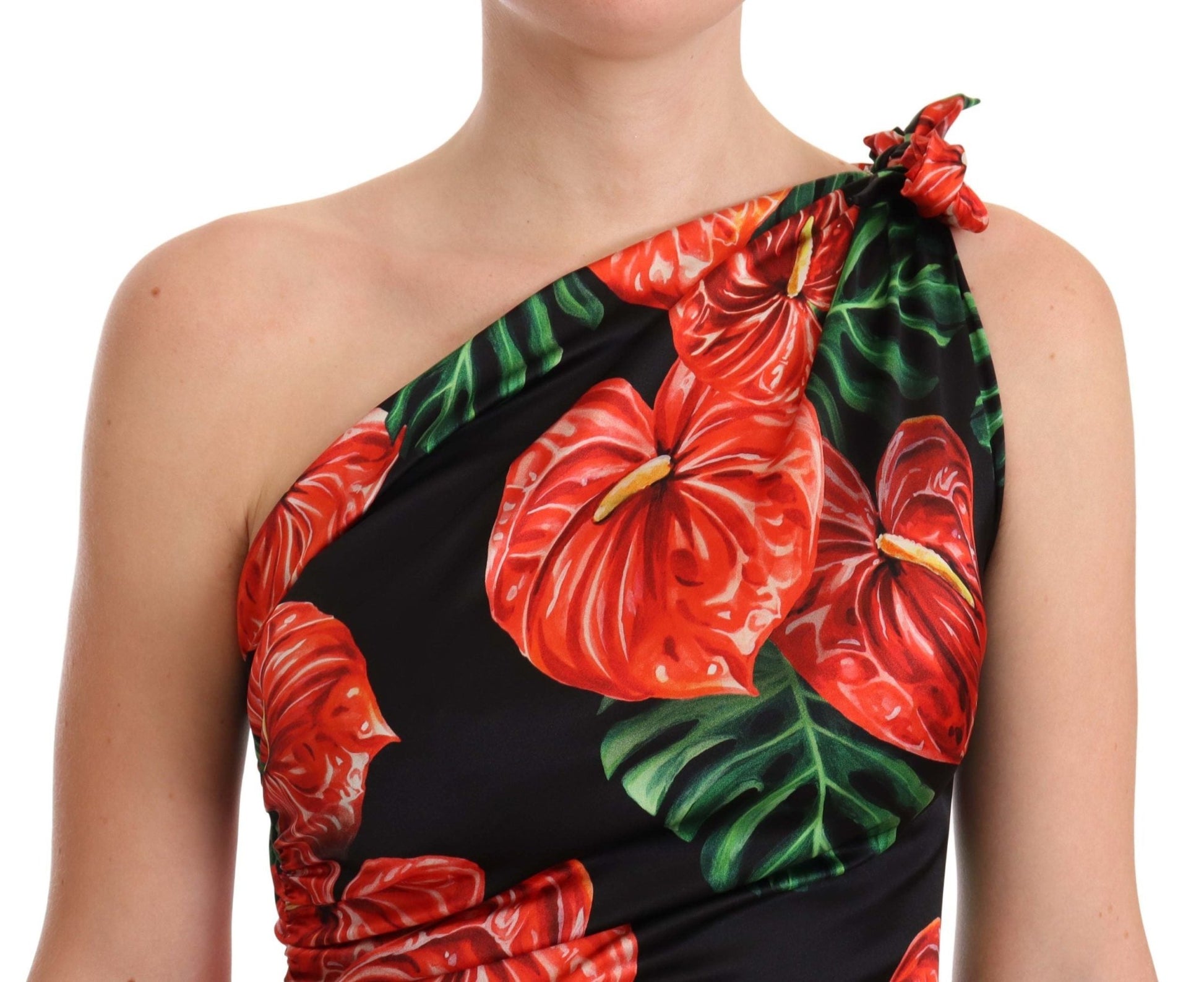 Dolce & Gabbana Elegant Floral Silk Draped Dress - Sandy Store ByNet