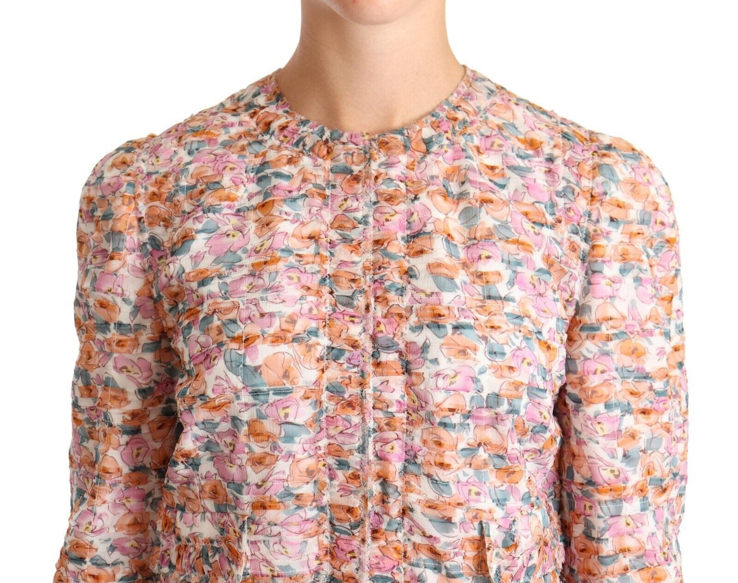 Dolce & Gabbana Elegant Floral Silk Trench Coat - Sandy Store ByNet