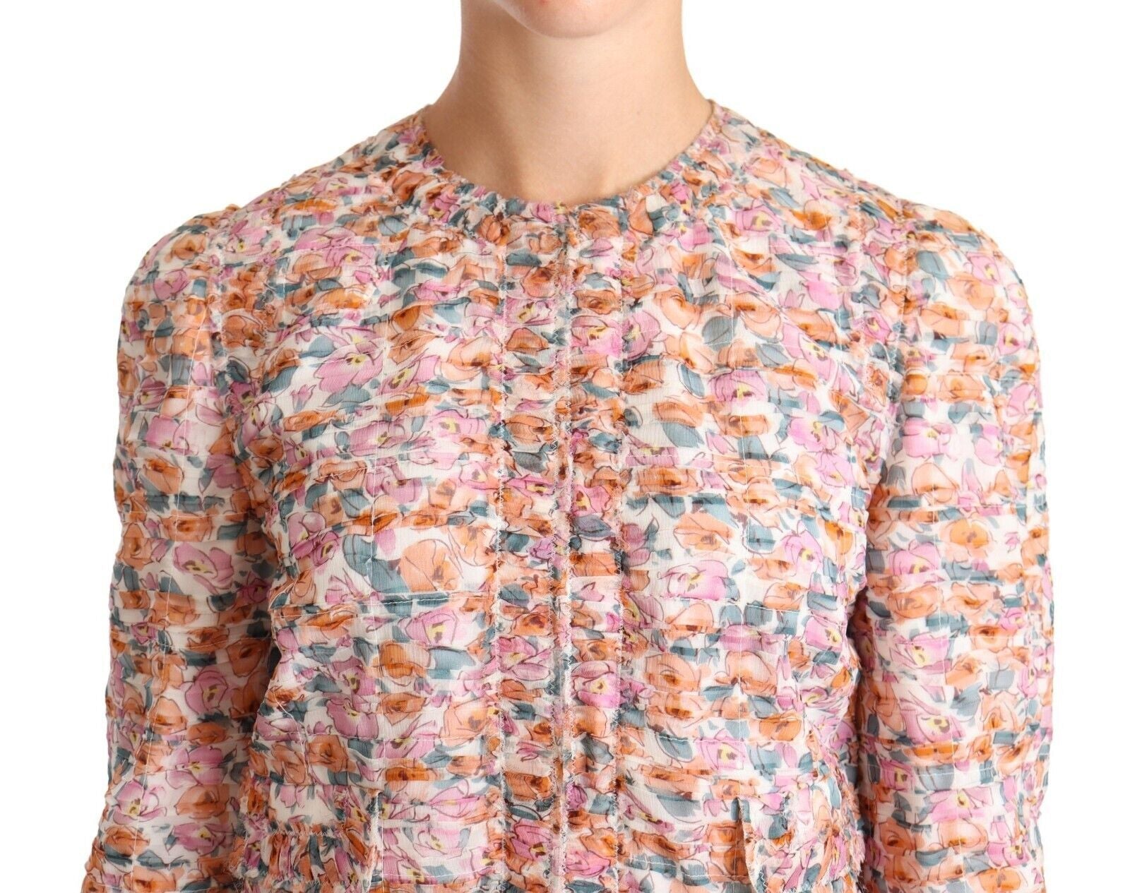 Dolce & Gabbana Elegant Floral Silk Trench Coat - Sandy Store ByNet