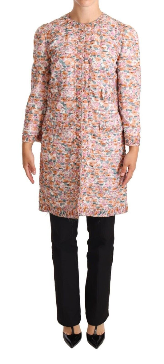 Dolce & Gabbana Elegant Floral Silk Trench Coat - Sandy Store ByNet