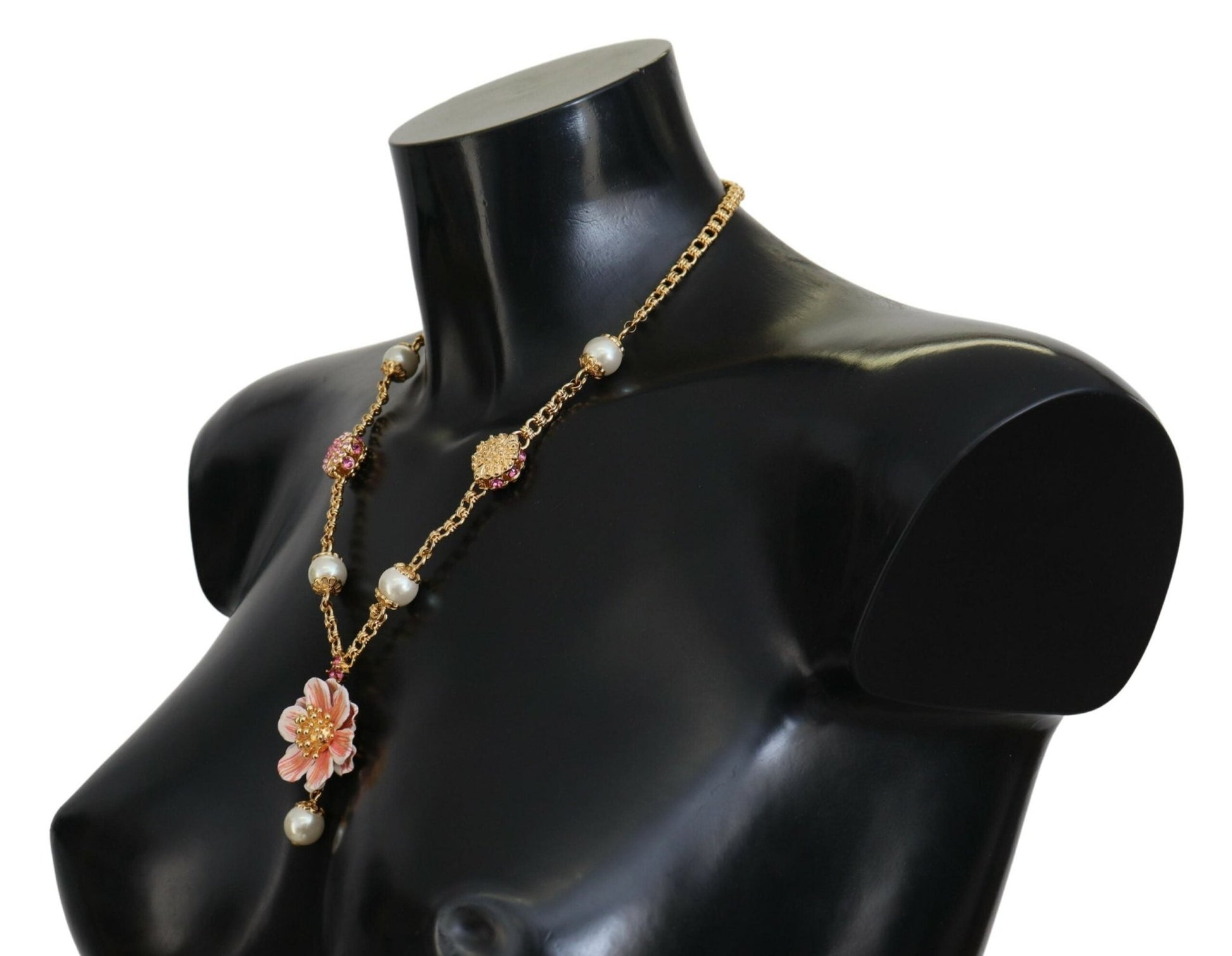 Dolce & Gabbana Elegant Floral Statement Charm Necklace - Sandy Store ByNet