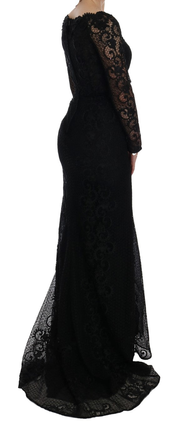 Dolce & Gabbana Elegant Full Length Black Sheath Maxi Dress - Sandy Store ByNet