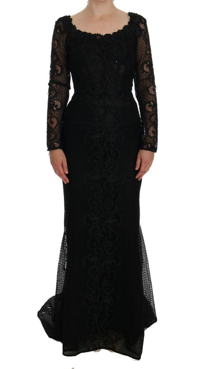 Dolce & Gabbana Elegant Full Length Black Sheath Maxi Dress - Sandy Store ByNet